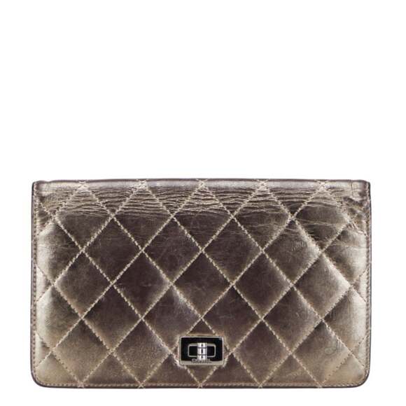 CHANEL Gold Leather Wallet